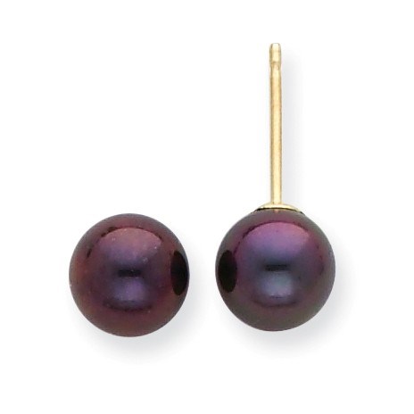 14k 6-7 mm Black Akoya Cultured Pearl Stud Earrings 14k 6-7 mm Black Akoya Cultured Pearl Stud Earrings